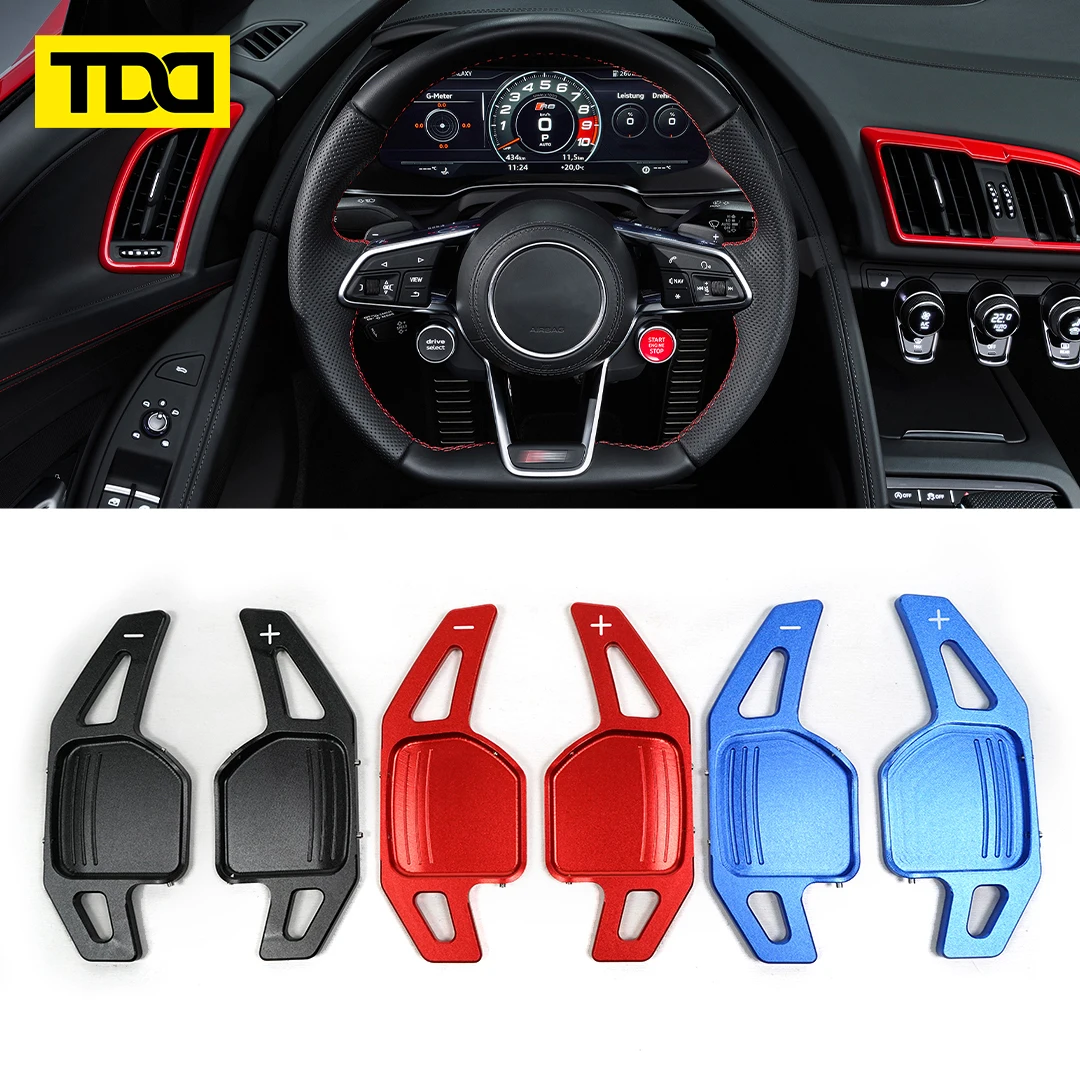 TDD Real Aluminum Car Steering Steering Wheel Paddle Shifter Extension for AUDI A3 S3 A4 S4 B8 A5 S5 A6 S6 A8 R8 Q5 Q7 TT