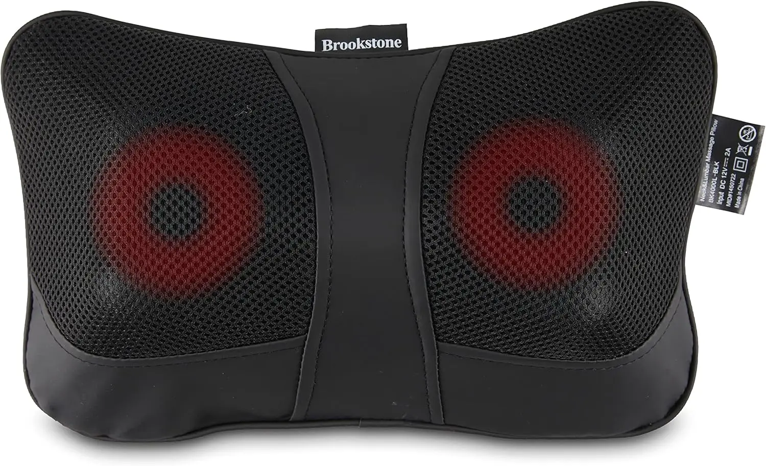 Brookstone Shiatsu Neck and Lumbar Massager, Deep Kneading Massage Pillow with Heat - Neck, Shoulder, Leg, Lumbar Portable Massa