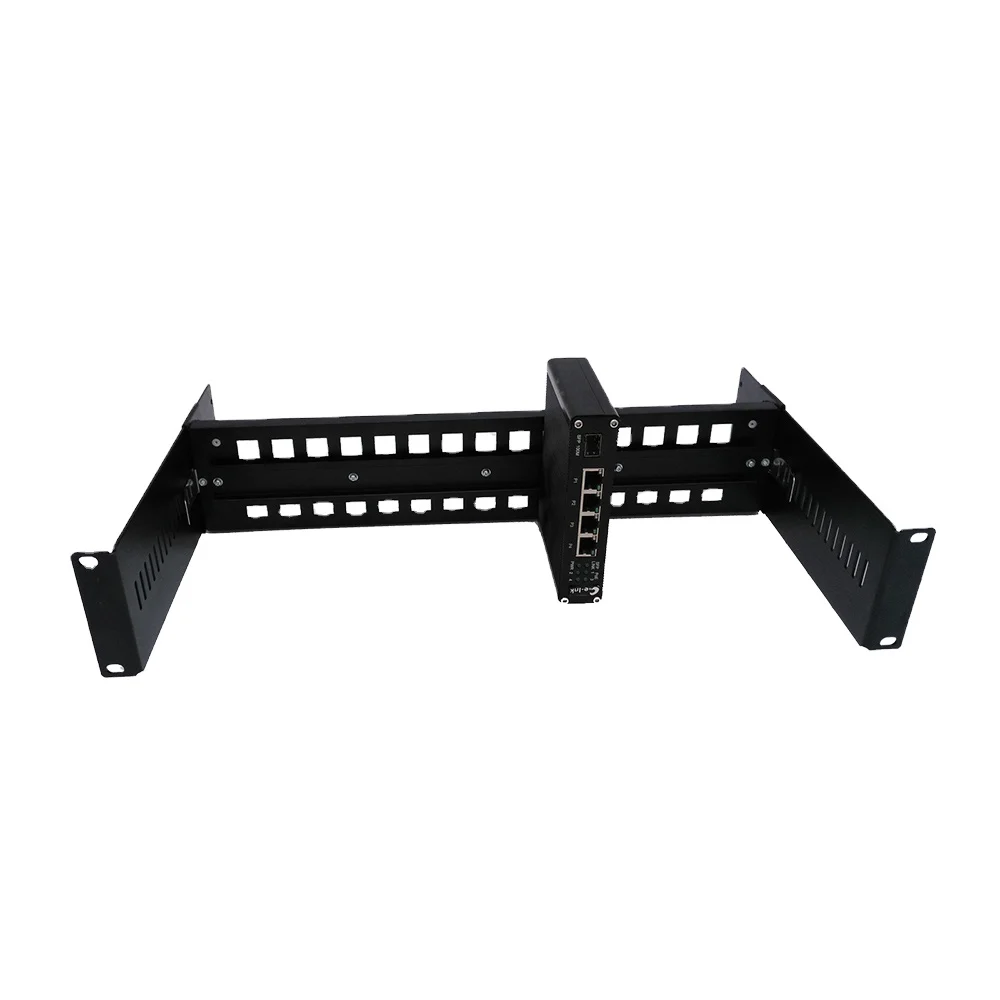 19 Inch Adjustable Recesses 35mm Universal Rack Mount Cabinet for Industrial Media Converter Switch DIN Rail Standoff Bracket
