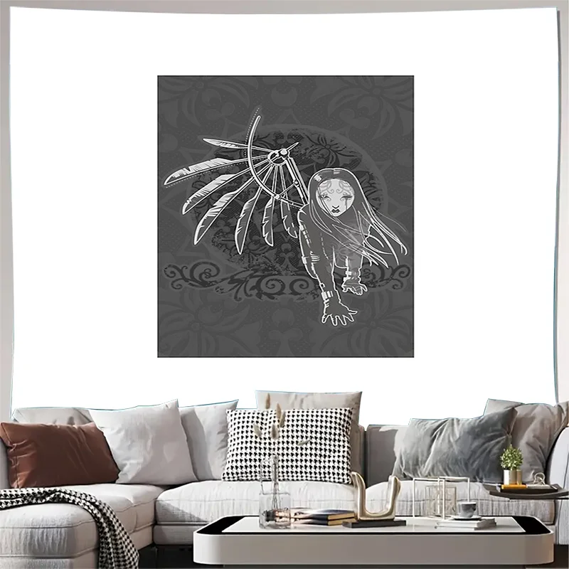 

Богемный гобелен, настенный эстетический декор комнаты, природный пейзаж, фреска, лесной фон, этническое искусство, домашний текстиль, подарок, общежитие, декабрь