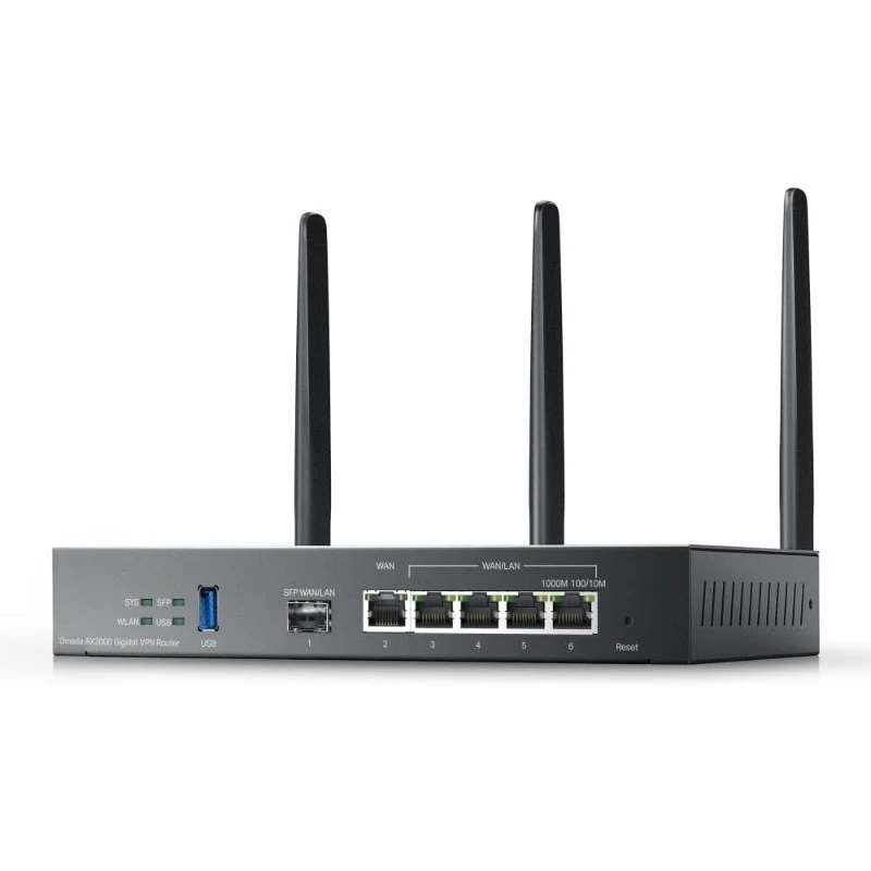 ER706W Omada Gigabit AX3000 WiFi 6 VPN Router |   1x USB 3.0 يدعم تخزين USB ونسخ احتياطي LTE مع دونجل LTE |   يدعم