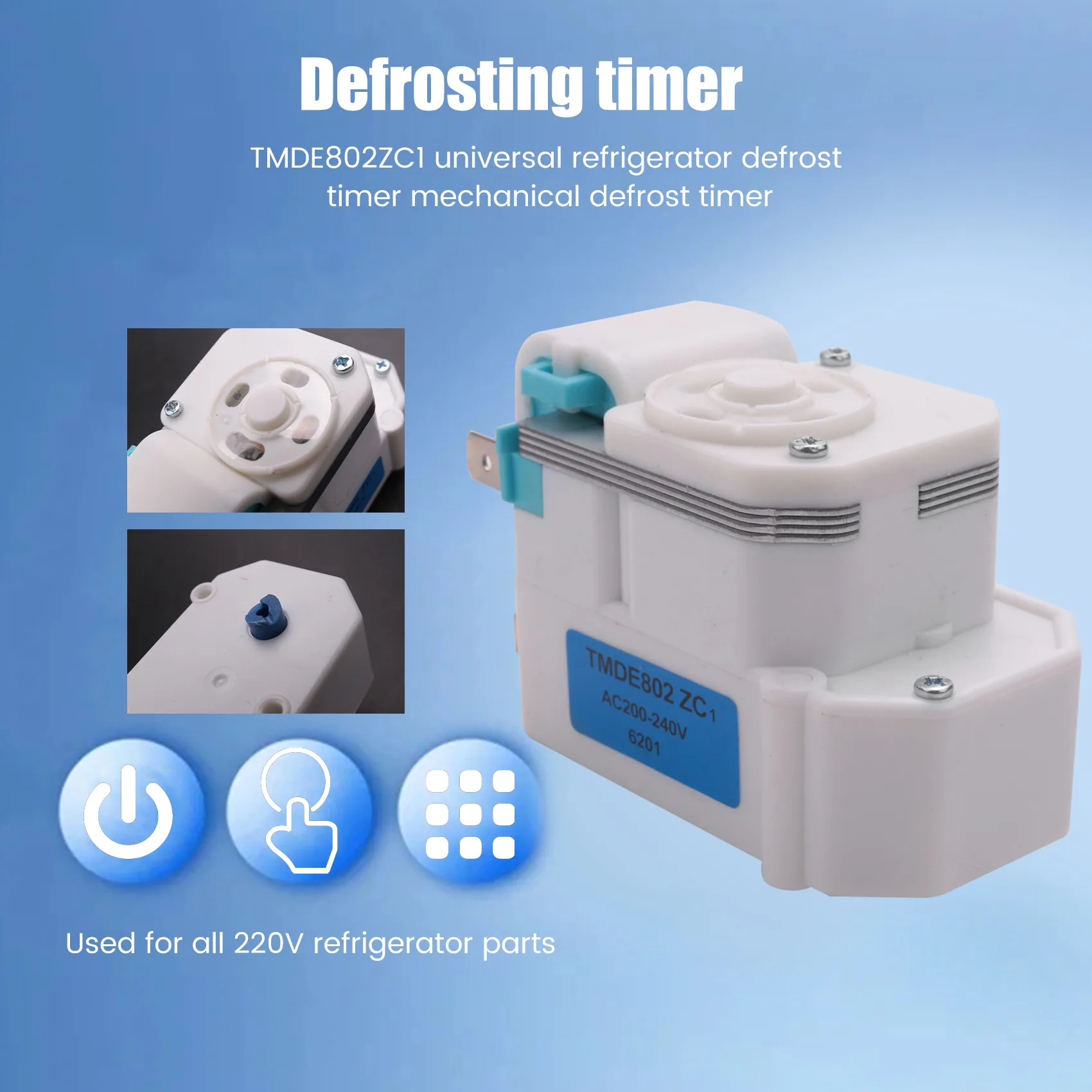 [b25b-】-temporizador-de-descongelamento-universal-ac-200-240v-tmde802zc1-3018100310-hj-para-refrigerador-daewoo-para-todas-as-pecas-de-refrigerador-220v