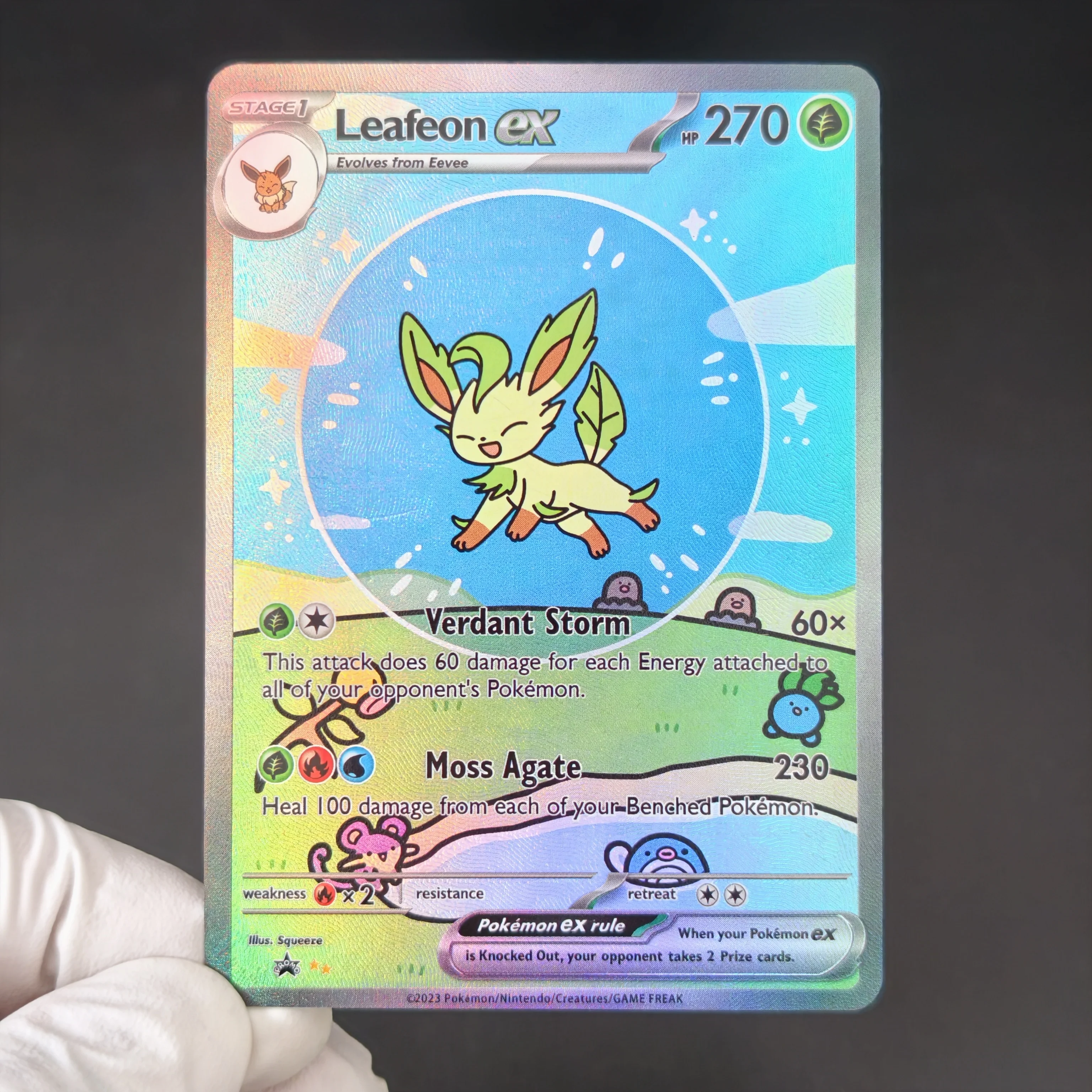 DIY PKM Card PTCG Bubble Pokemon Eeveelution Umbreon Sylveon Leafeon Full Art Holo Self Made Single Card Classic Game Anime Card view 5
