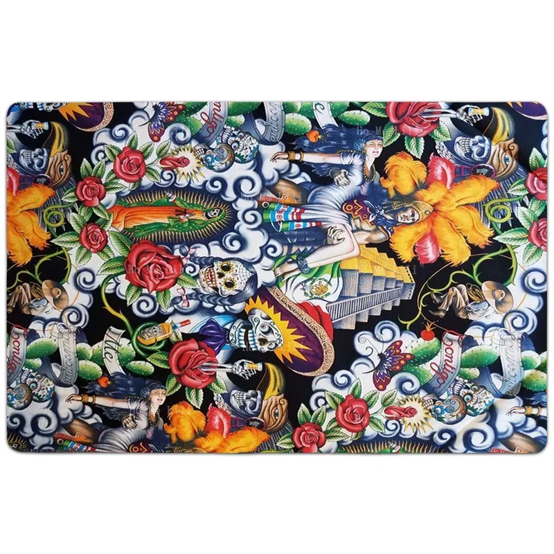 Great Mexican Day Of The Dead Mayan Pyramid Design Non Slip Flannel Floor Rugs By Ho Me Lili