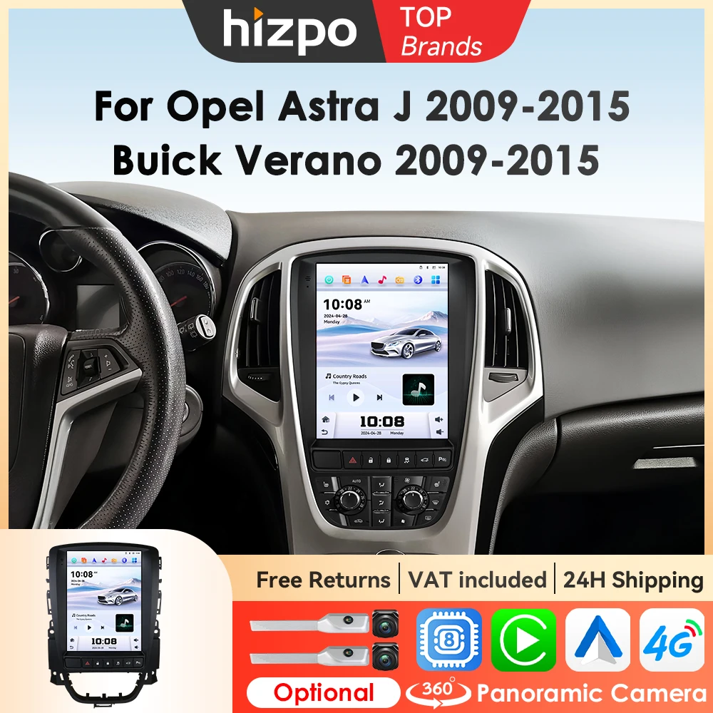 Image of Hizpo Android Autoradio für Opel Astra J Buick Verano 2009 - 2015 im Tesla-Stil Multimedia-Bildschirm GPS-Navigation Auto Carplay