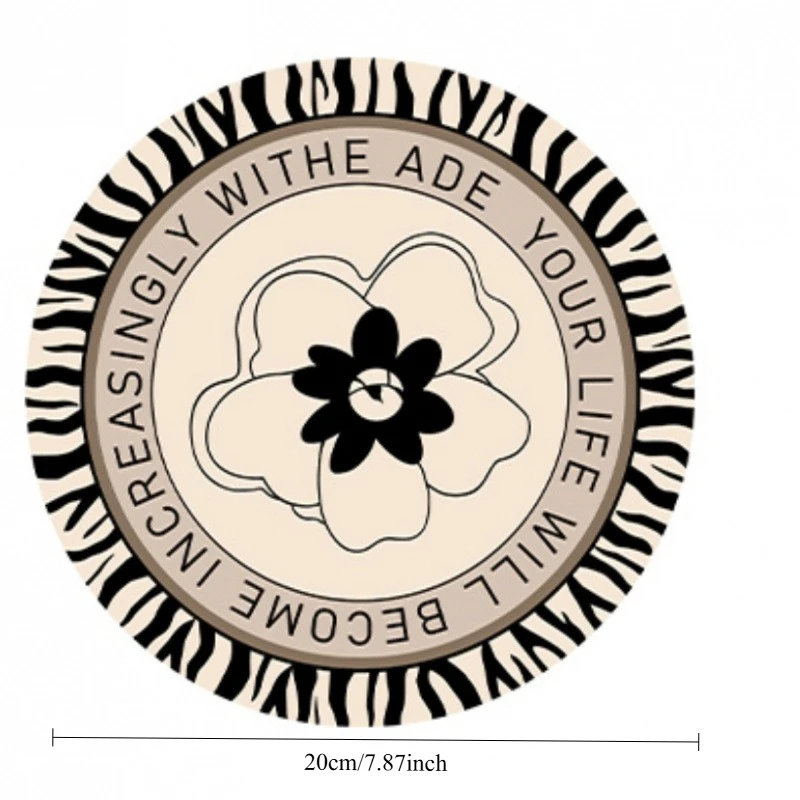12cm/20cm Round Dining Table Mat In Black And White Color Heat-Resistant Dining Mat Indoor Decoration Cup Mat