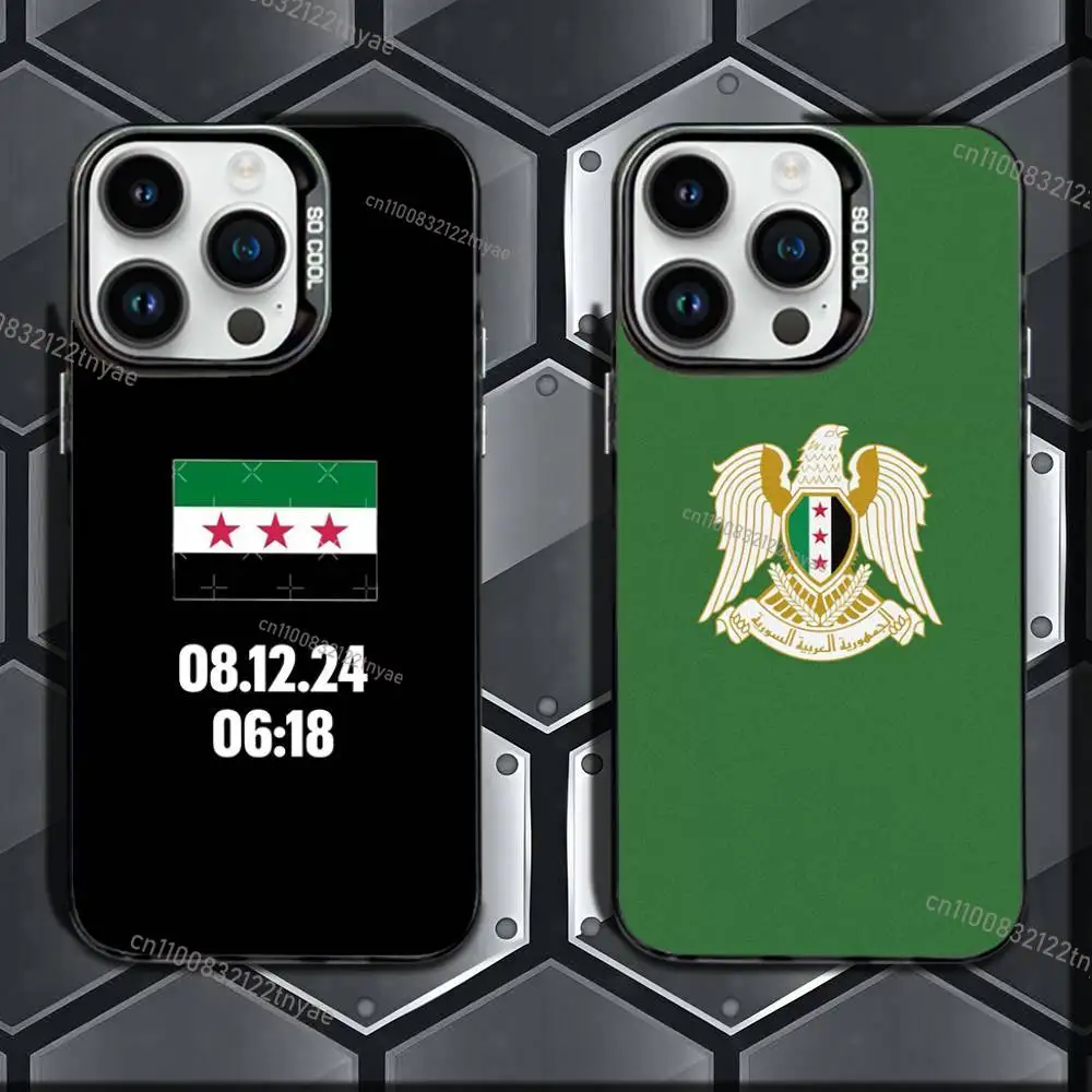 

NEW Ahmed al-Sharaa Syria Flag Phone Case For iPhone 17,16e,16,ProMax,15,14,Plus,13,12,Mini,11,Pro Matte Colored Silver Cover