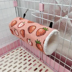 Hamster Tunnel Hammock for Small Animals Cute Cartoon Printing Hanging Cage Swing Sleeping Bed Nest House Squirrel Rat Toy