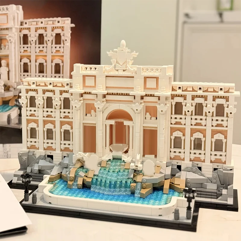 Creative Trevi Fountain Building Blocks Model World Famous City Street View Architecture Assembly Bricks Toys Gift For Kid Adult