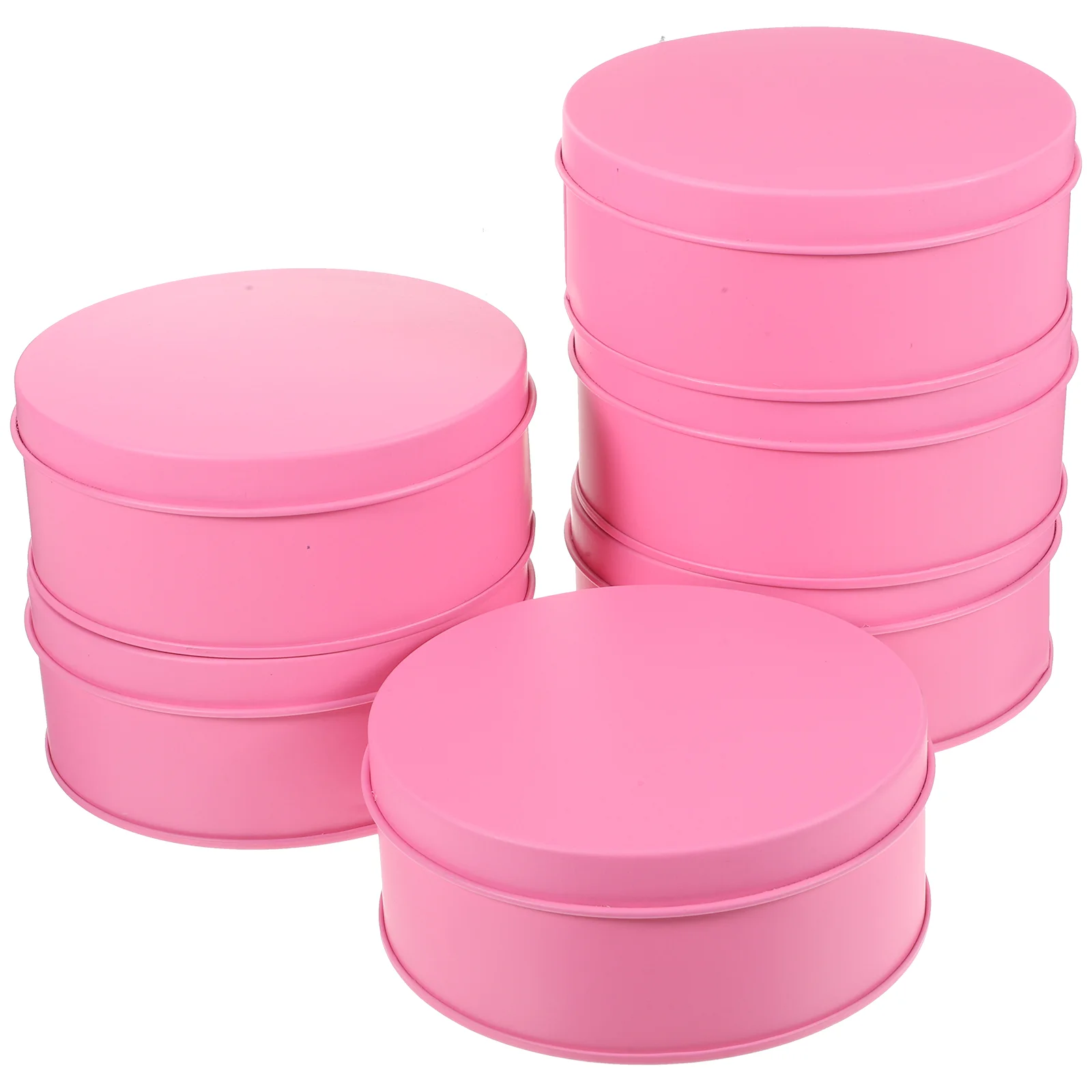 

6 Pcs Large Tinplate Cookie Candy Gift Packaging Storage Box Metal 6pcs (pink) Jar Cookies Containers Biscuit Boxes Round