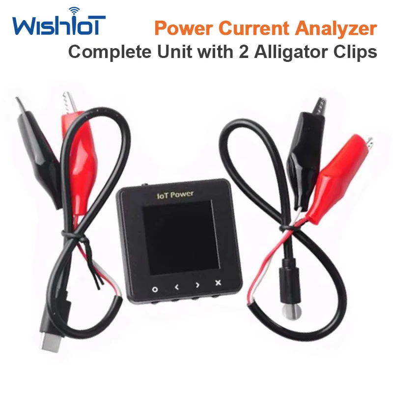 IOT Power-CC meter 240x240 color screen maximum range 24V/5A DIY complete with 2 alligator clips, small handheld power meter
