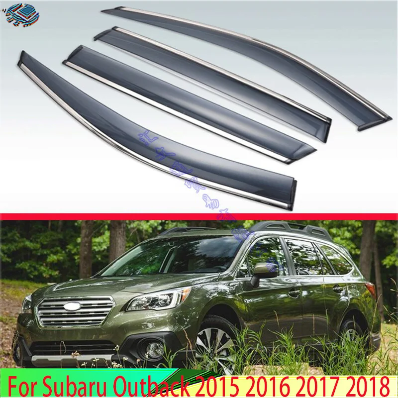 For Subaru Outback 2015 2016 2017 2018 Plastic Car Window Visors Rain Sun Visor Shield Cove Accessories 4pcs