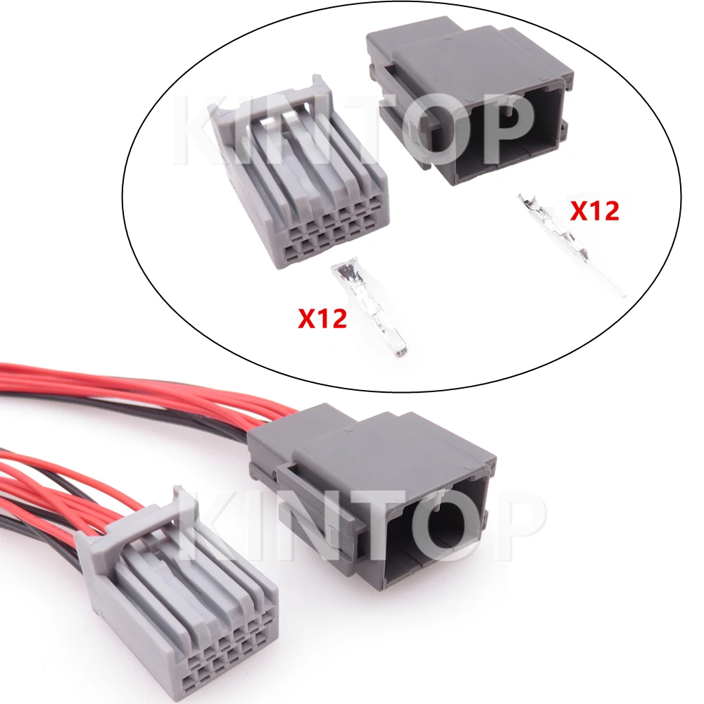 1 Set 12 Pins Auto AC Assembly Plastic Housing Connector with Wires Car Host Instrument Wire Socket MX34012SF1 MX34012PF1