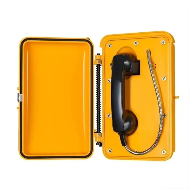 2025/KNSP-03 T2S Telephone Handset steel cord Waterproof Voip Telephones IP dust proof Phone Yellow Aluminium Metal
