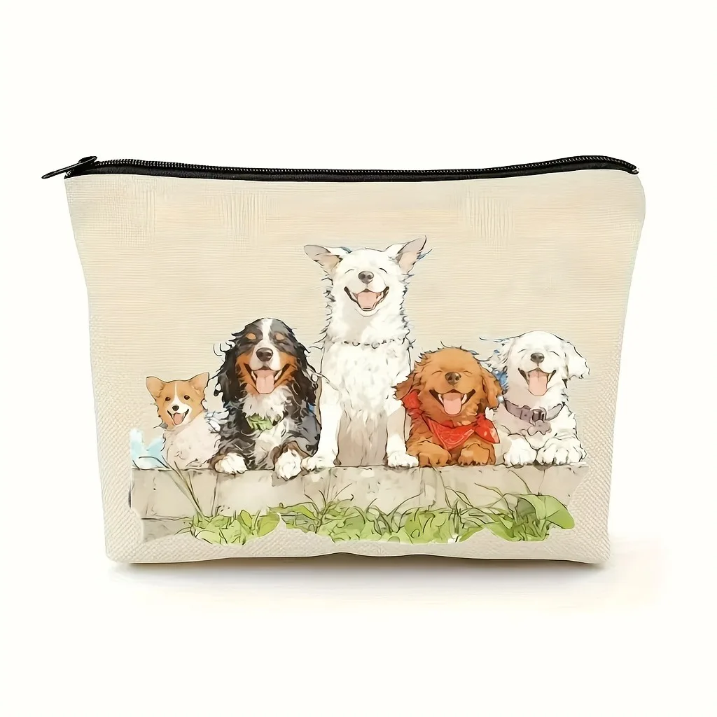 Clutches Women's Printed Storage Bag Puppy Family Multifunctional Makeup Pouch DOG Toiletry Bags Handbag Cosmetic Pouch Gifts