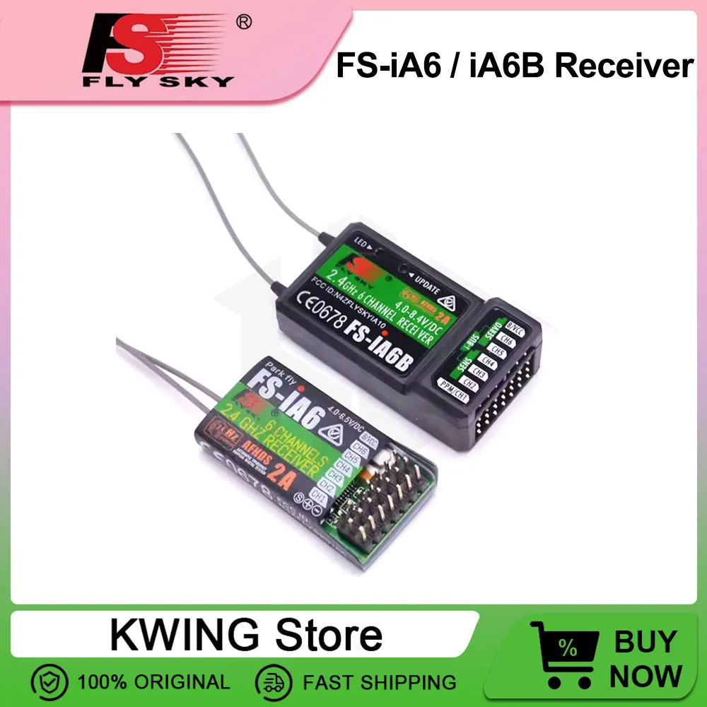 FlySky FS-IA6 FS-IA6B 2.4GHz 6CH RC AFHDS FS IA6 IA6B Receiver 2.4G 6 Channel FLY SKY Plastic for DIY FPV RC Airplane Sundrone