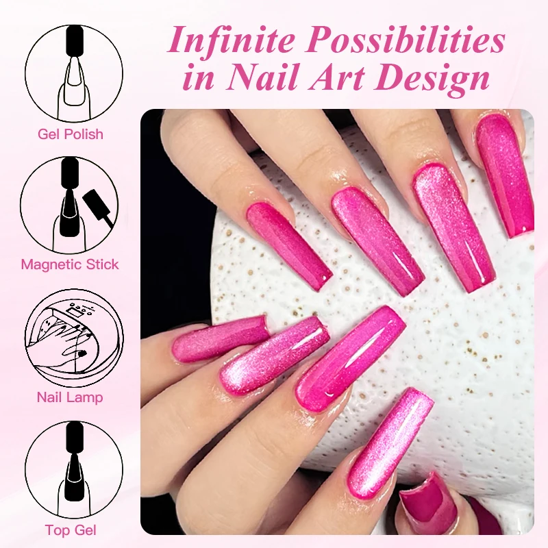 7ml 달빛 크리스탈 고양이 마그네틱 젤 매니큐어 바다 블루 시리즈 젤리 글리터 UV 젤 바니시 여름 손톱 매니큐어