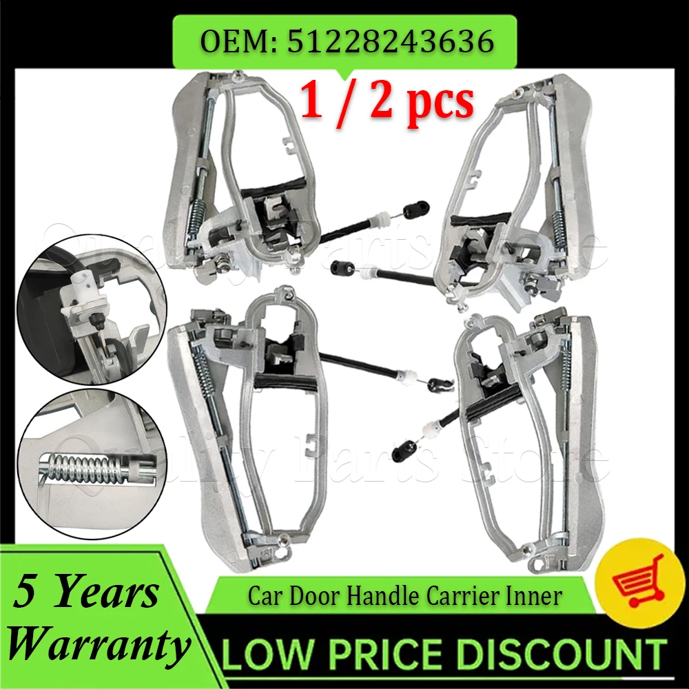 

1/2PCS Door Handle Carrier Inner Outside For BMW X5 E53 Front Rear Left Right 51218243615 51218243616 51228243635 51228243636