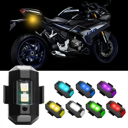 1pc Universal Strobe Light for Motorcycle Scooter Car LED Anti-collision Warning Light 7 Color Drone Flash Turn Signal Indicator