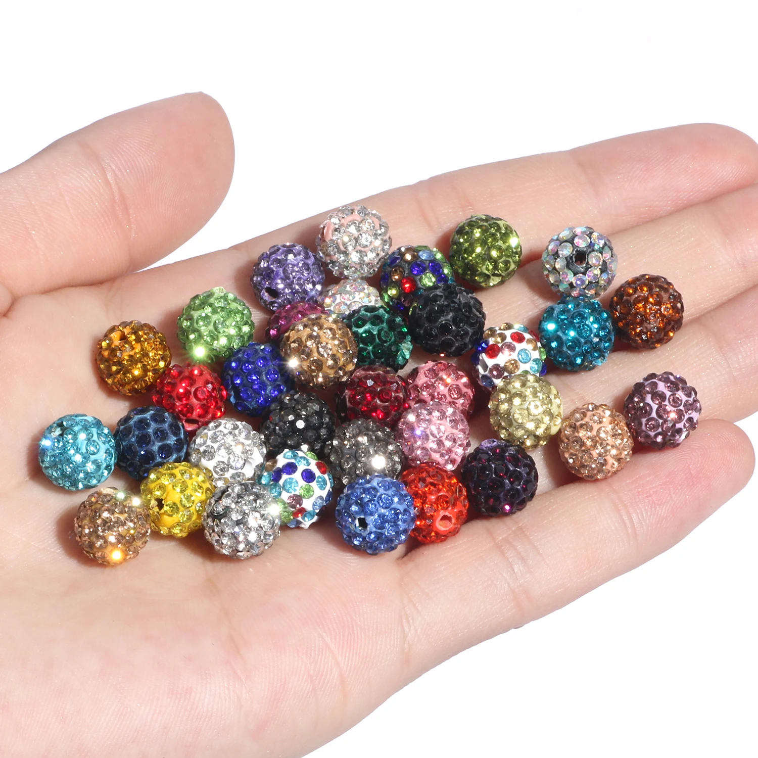 Wholesale 6mm 8mm 10mm Round Fashion Rhinestone Crystal Beads Summer Beads Diy Bracelet Bohemia Women Jewelry Making Accessories