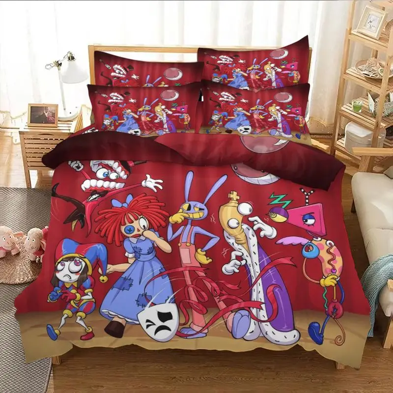 Hot New The Amazing Digital Circus Cartoon Bedding Set Double Twin King Duvet Cover Comforter Pillowcase Bedroom
