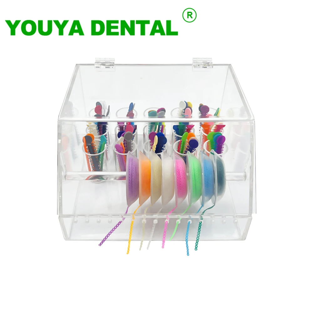 Dental Acrylic Box Orthodontic Power Chain Placing Case Ortho Ligature Tie Organizer Storage Box Rubber Band Dispenser Holder