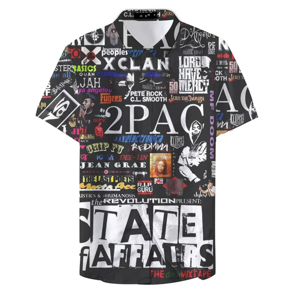 Us 66 Route Nieuwe Heren Korte Mouwen Hawaiiaans Shirt 3d Print Oversized Hiphop Shirts Rock Style Resort Casual Heren Kleding