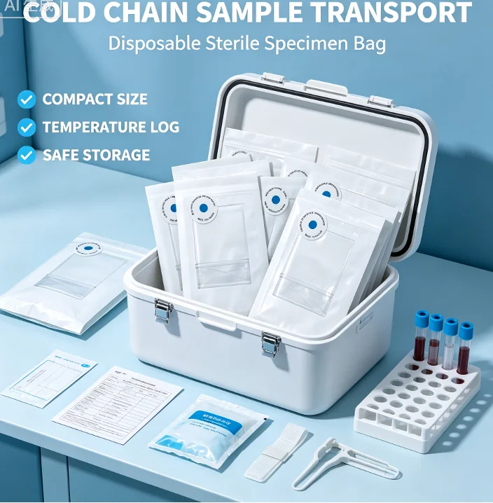 Disposable Sterile Specimen Transport Bag Clear Window Medical Sample Collection Pouch For Hospital Lab Specimen Safe Delivery