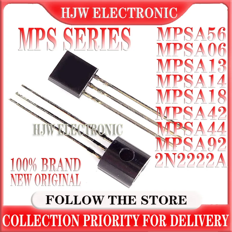 100pcs MPSA56 TO92 A56 TO-92 Transistor MPSA06 MPSA13 MPSA14 MPSA18 MPSA44 MPSA42 MPSA92 A06 A13 A14 A18 A44 A42 A92 2N2222A