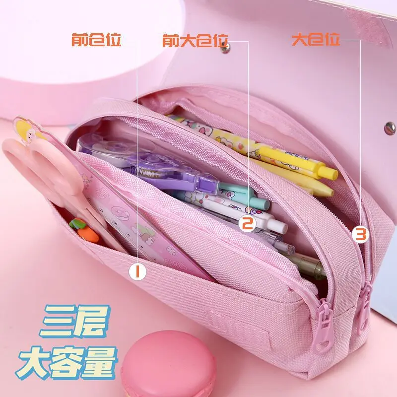 Anime Pencil Bag Lilo and Stitch Peripheral Stationery Bag Large Capacity Printed Storage Pencil Case Anime kawaii Cartoon