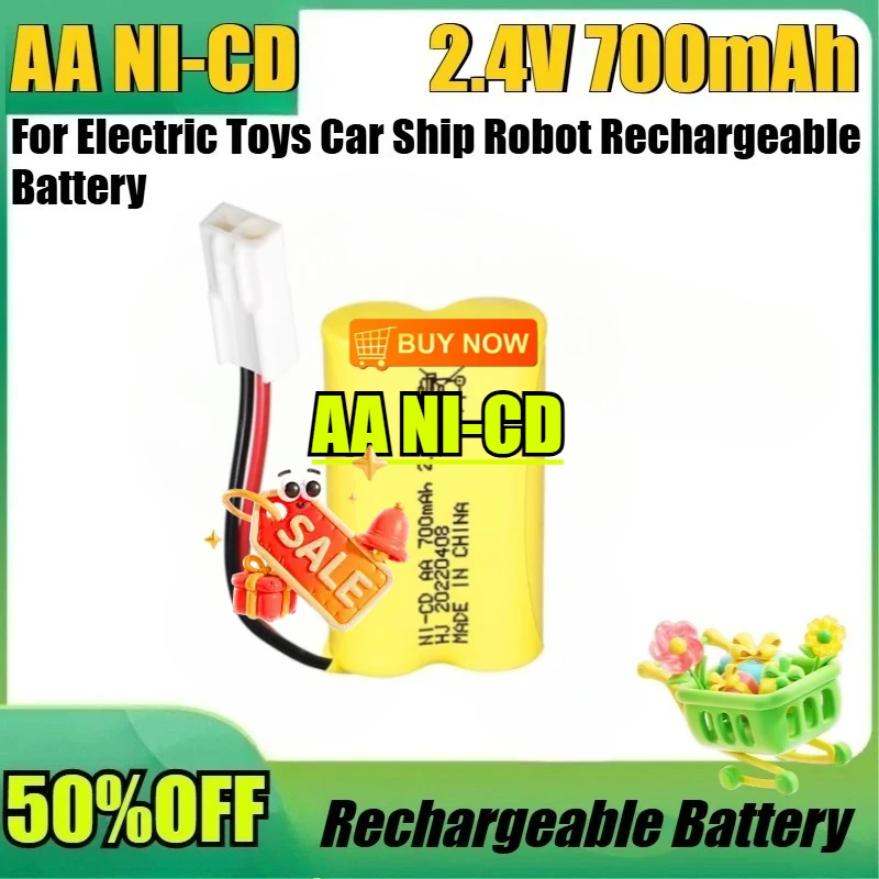 

New High Quality for Electric Toys Car Ship Robot Rechargeable Battery New 2.4V 700mAh AA NI-CD High Quality Battery Pack
