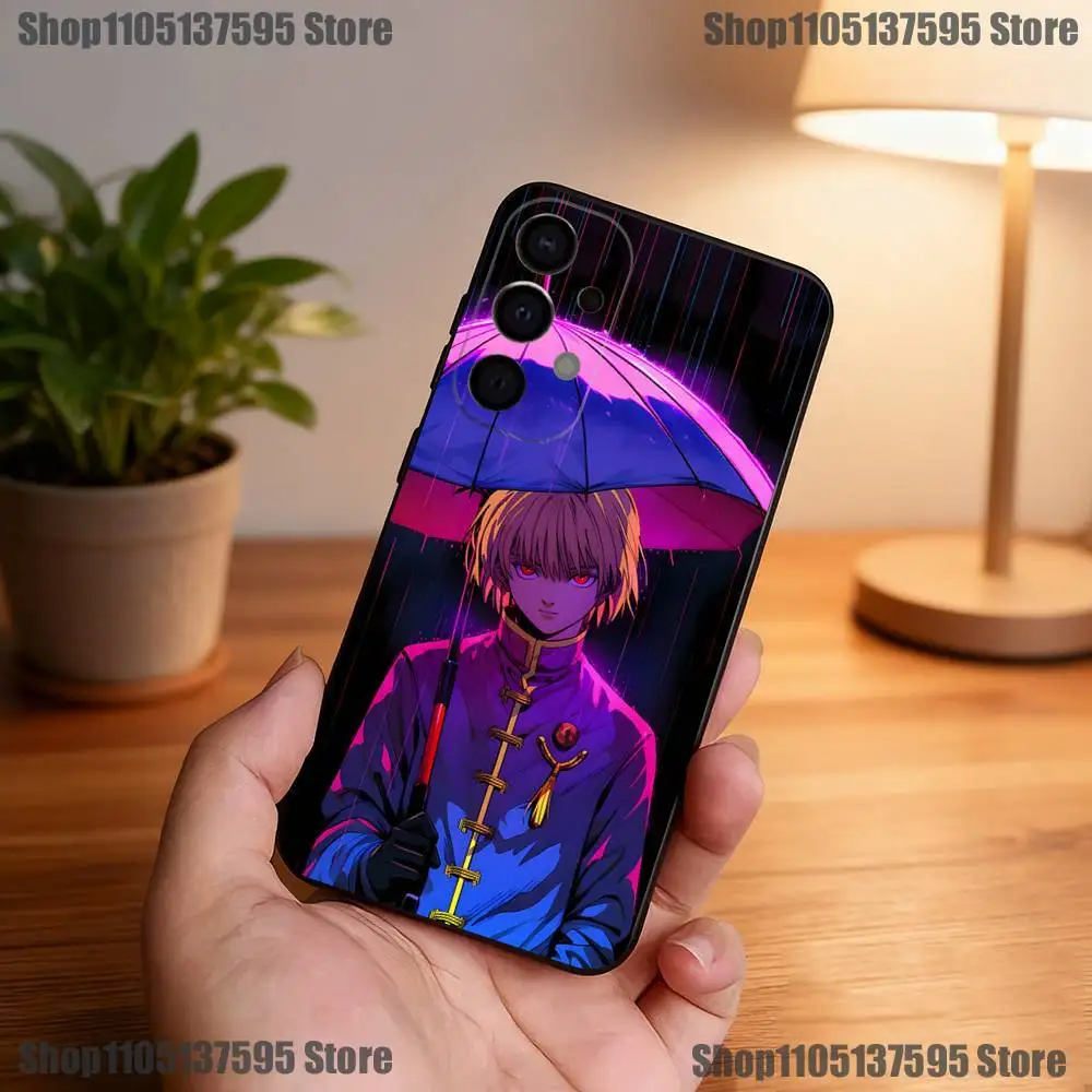 حافظة هاتف Hunter X Hunter Kurapika لهاتف سامسونج S25، S24، S21، S22، S23، S30، Ultra، S20، Plus، Fe، Lite، 5G غطاء أسود