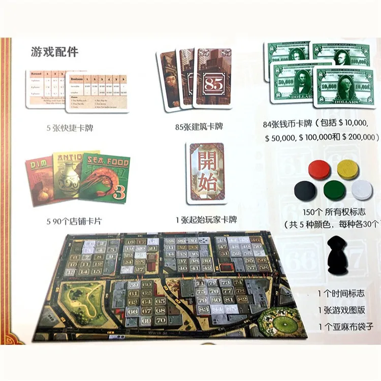 Board Game China Town Cards Game Negotiation Tycoon Chinese Version Business Cooperation Game Card