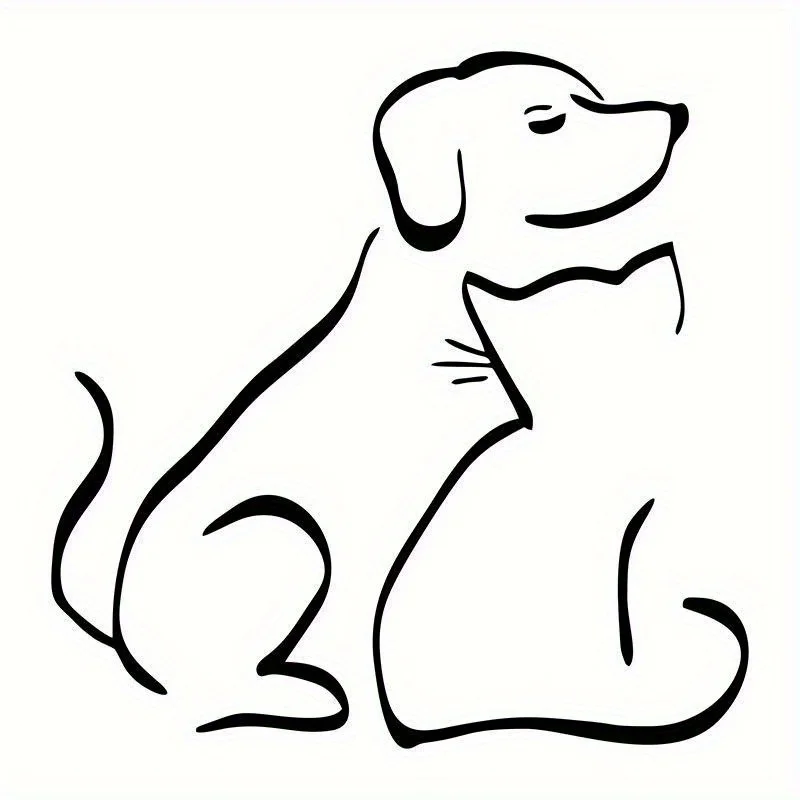 

Polyethylene Dog & Cat Friendship Vinyl Decal Sticker Pack, Durable Weatherproof PE Stickers for Cars, Motorcycles & Laptops