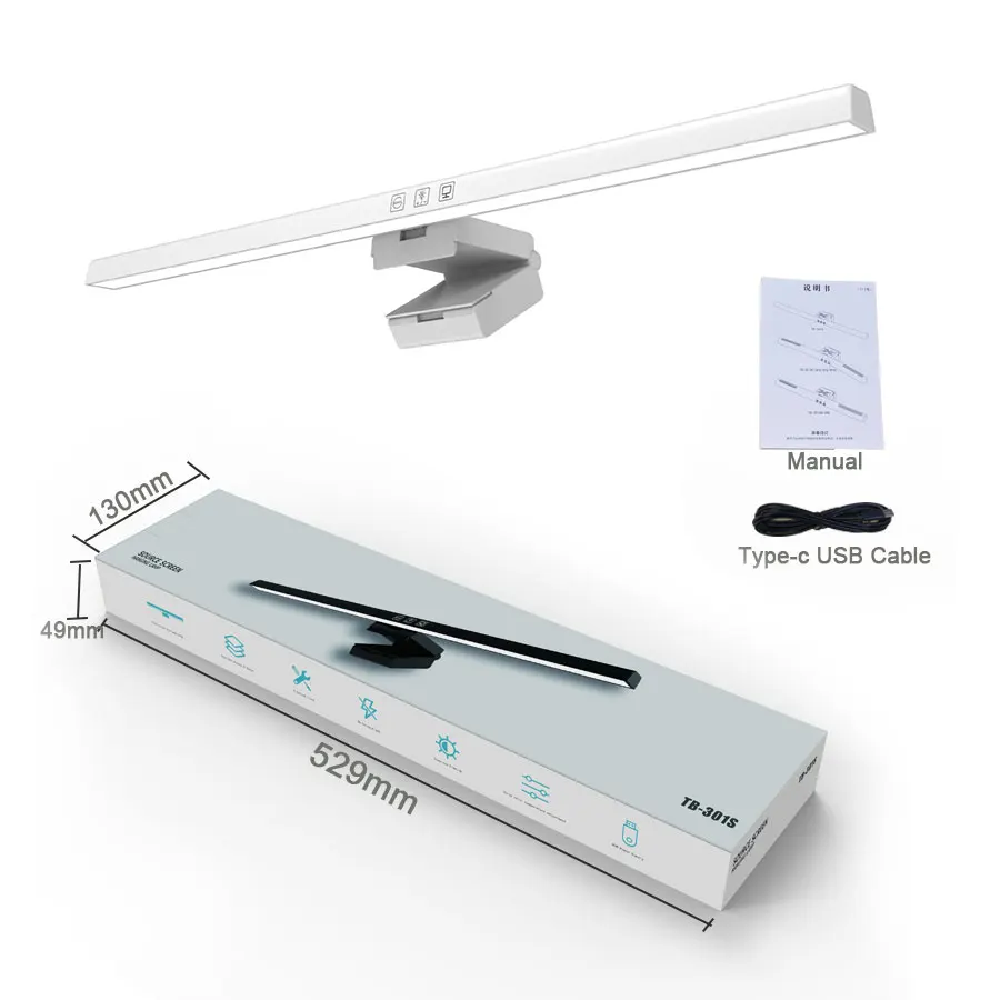MeeToo 50cm Computer Monitor Licht leiste Bildschirm Hängelampen stufenlos Dimmen USB Schreibtisch lampe für Studie Lese lampe Tisch Monitor Lampe 4
