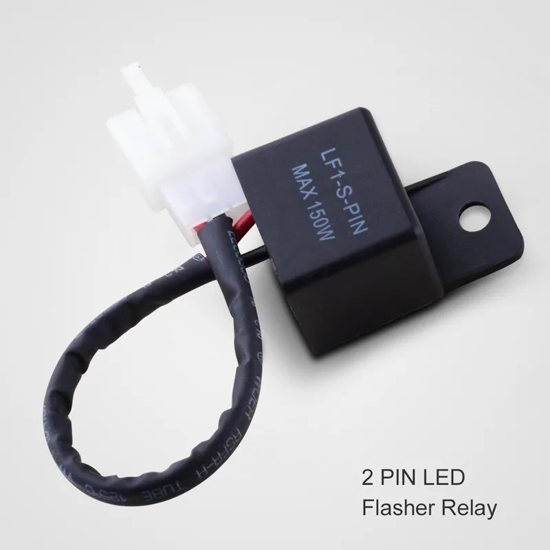 2-Pin Electronic Led Flasher Relay Fix Motorcycle Turn Signal Bulbs Hyper Flash Load Dependent For Suzuki Honda Kawasaki