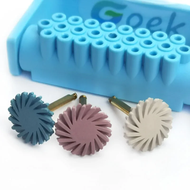 

4pcs Dental Diamond Rubber Polishers with Disinfection Box Used To Polish Zirconia Lithium Disilicate Dentistry Lab Drills Kits