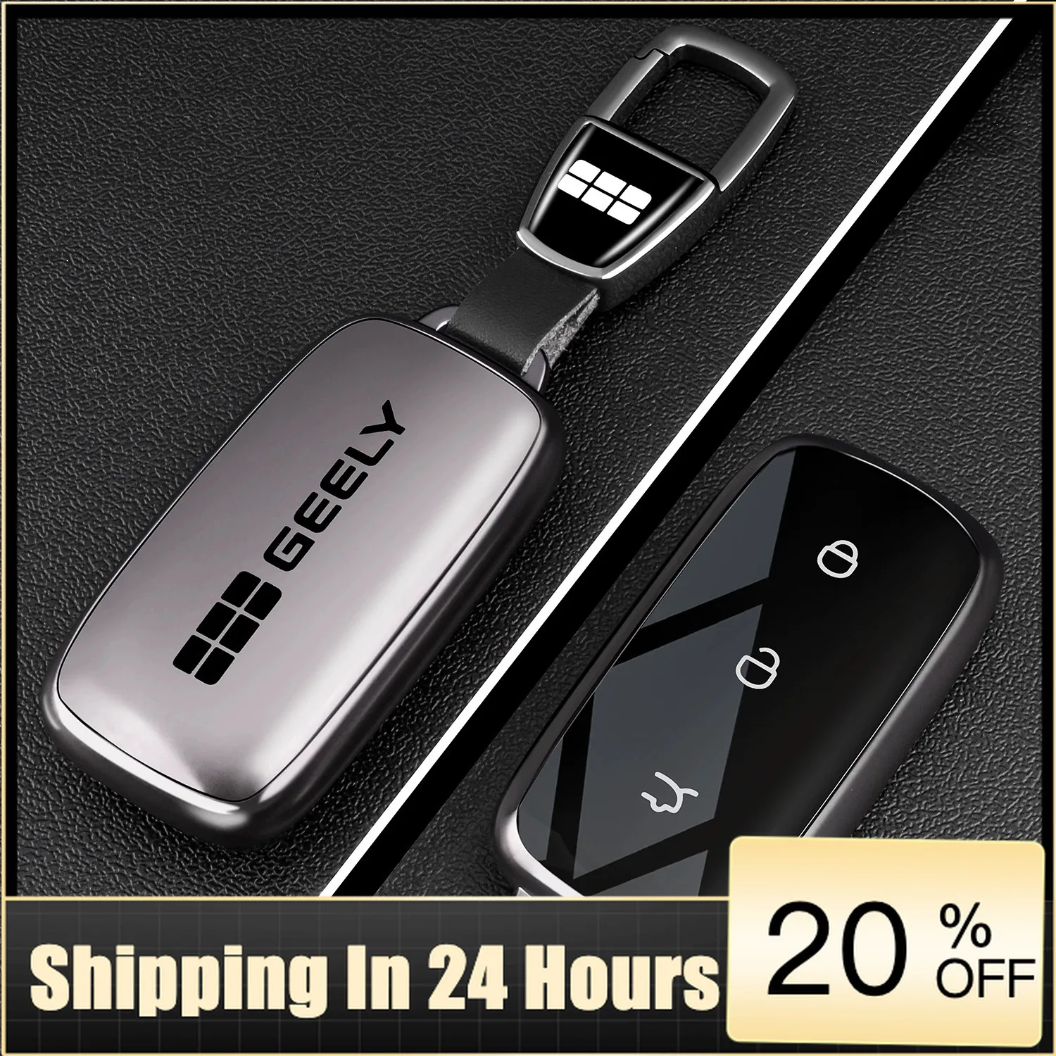 UOSO For Geely EX5 Starray EM-i 2025 2026 Smart Key Case Leather Cover Full Protection Car Key Fob Shell