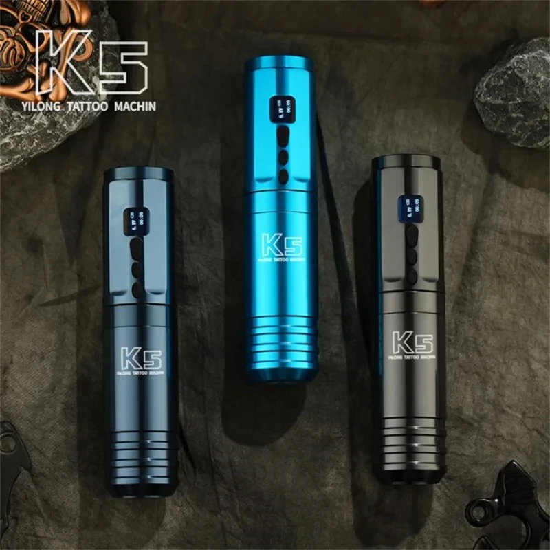 Wireless Tattoo Machine Gun Pen With Portable Power Coreless Motor Digital LED Display for Body Art Replaceable Battery