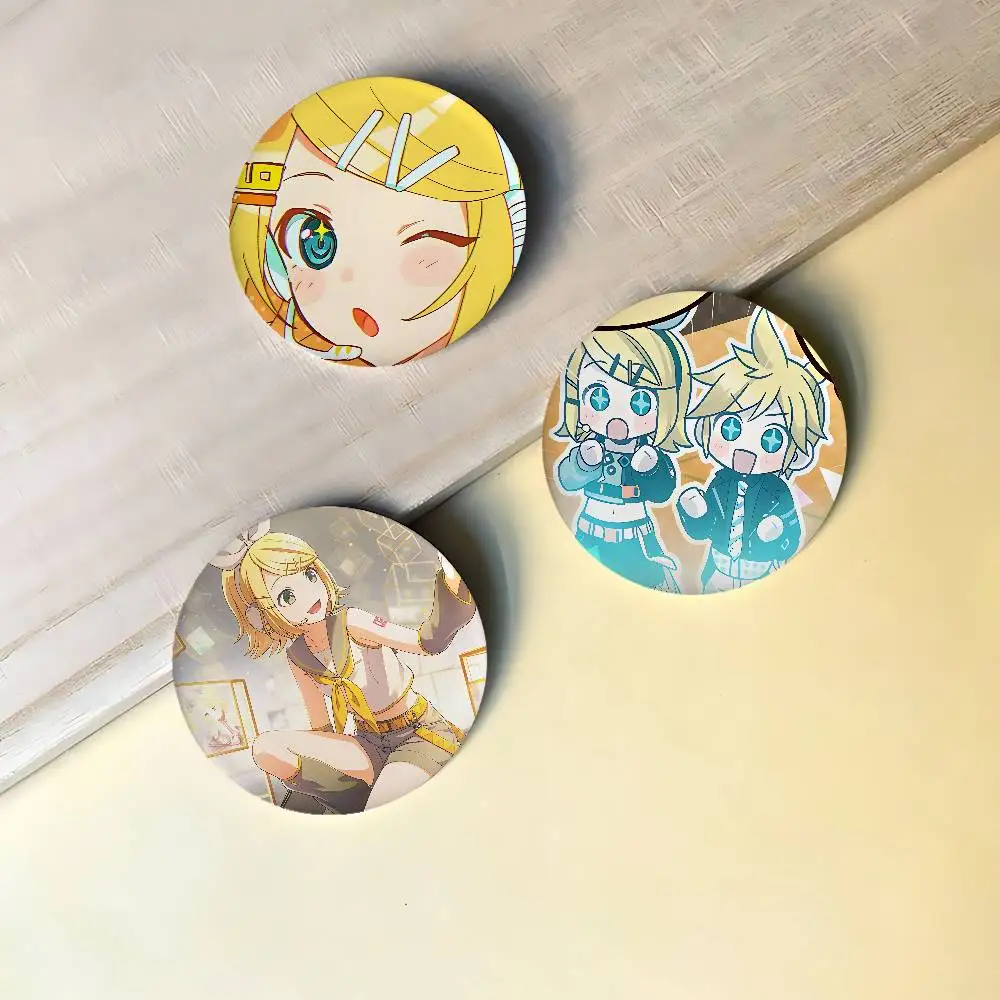 ☆. Kagamine's Matchsing Badges Peripheral Lapel Pins Tinplate Round Brooch For Shoulder Bag Accessories Souvenir Gifts
