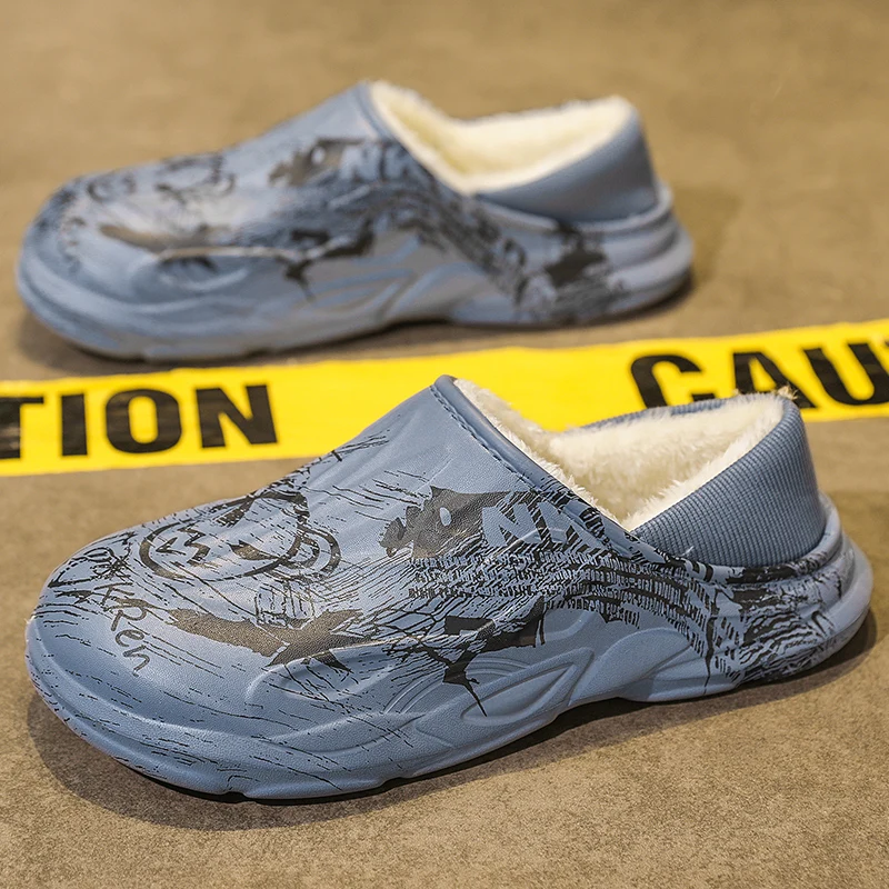 حجم 47 شبشب شتوي للرجال إيفا حذاء كاجوال داخلي خارجي دافئ أفخم منصة عدم الانزلاق مقاوم للماء أحذية الموضة الشباب