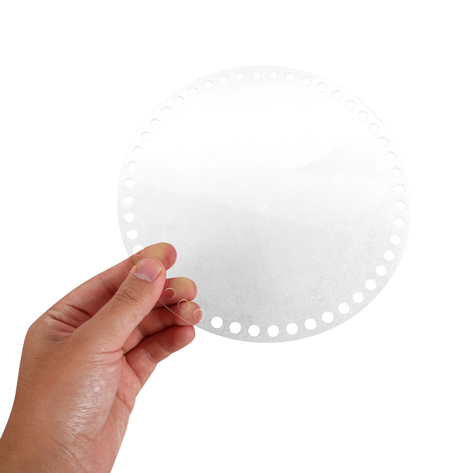 

8Pcs Acrylic Bag Bottom Shaper Transparent 18cm Round Base for Handmade Crochet Basket Purse Knitting Crafts Bag Base Shaper