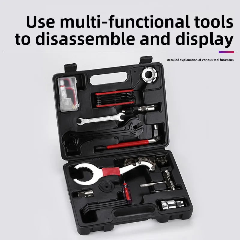 Bicycle Repair Tool Kit Chain Flywheel Bottom Bracket Remover Spoke Wrench Bike Maintenance Set