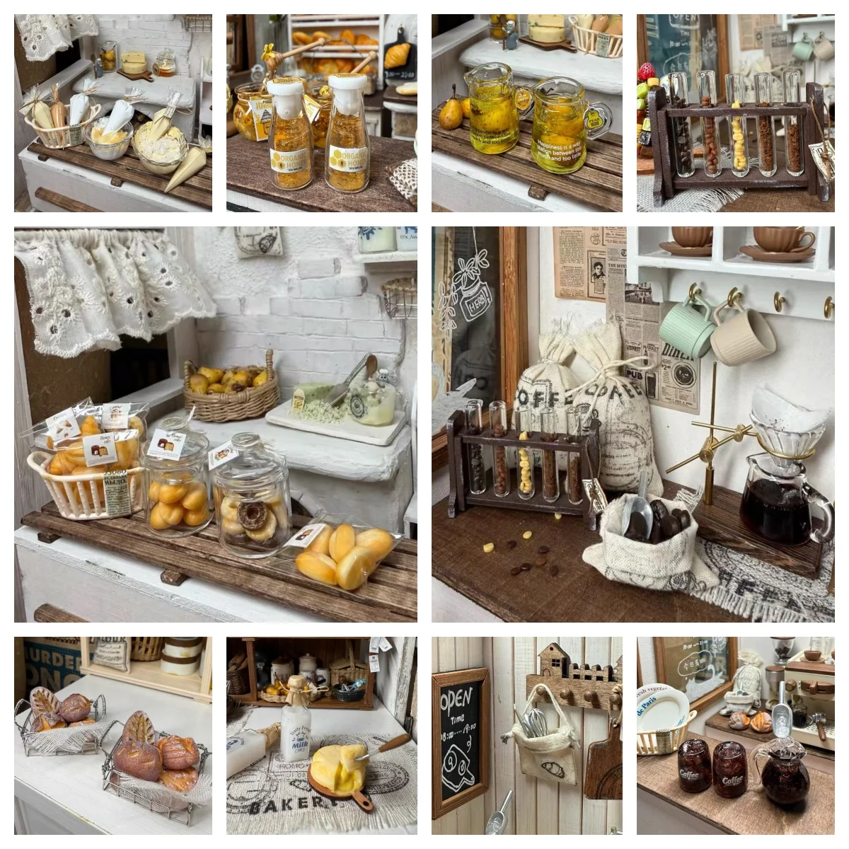 

Набор миниатюрных декоративных элементов для пекарни: глиняный хлеб, синий сыр, шоколадный тарт, кофе, молоко для кукольного домика, аксессуары для кухонной сцены, DIY BJD