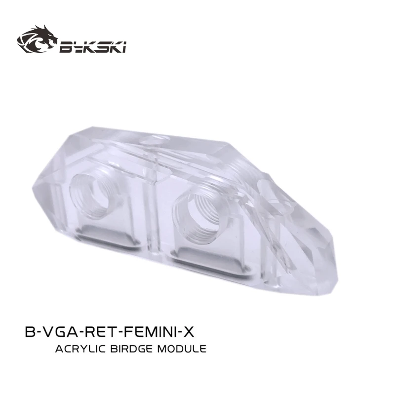 

Акриловый терминал/адаптер-переходник Bykski с резьбой G1/4'' для замены водяного блока GPU / B-VGA-RET-FEMINI-X