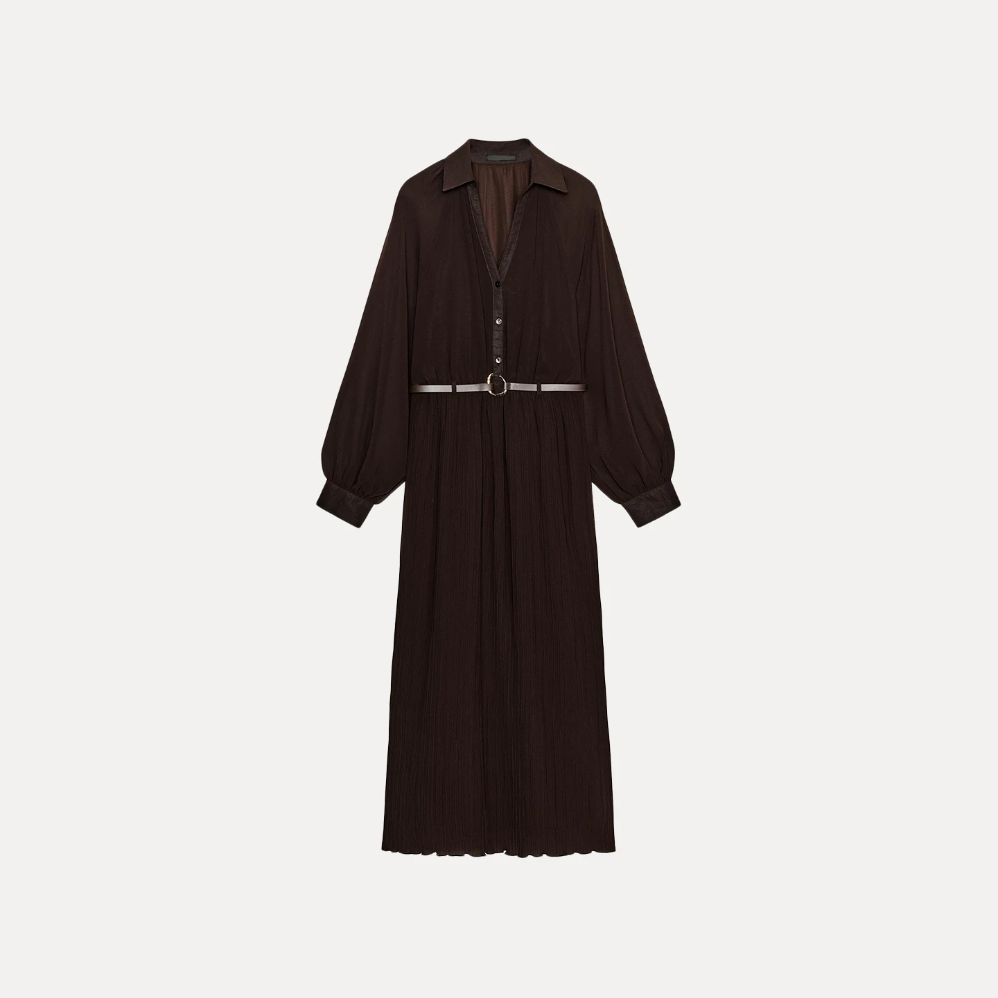 Faionable طويل ميدي Dr مع حزام المرأة خريف 2025 وصول جديد ثوب Ele ثنيات تنورة Sle V-Ne فضفاضة تناسب Dr #5