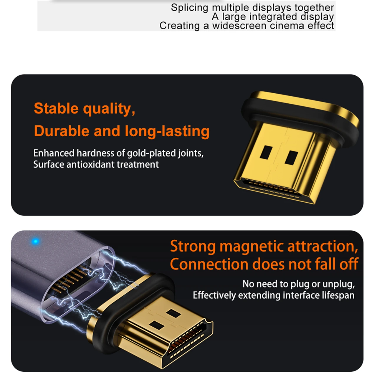 HDTV USB Type C to UHDMI-compatible Magnetic Adapter USB-C To HDTV2 Converter 4K@60Hz For Type C computer Split screen expansion