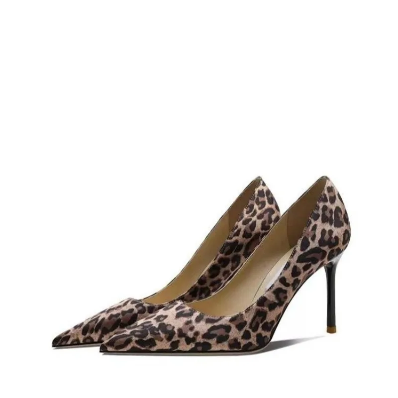 Autunno Sexy Leopard Print scarpe da donna tacchi alti elegante ufficio tacchi alti scarpe da donna con stampa animalier a punta di lusso