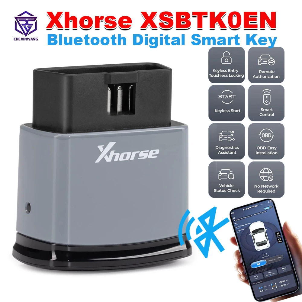 Xhorse Bluetooth Digital Smart Key XSBTK0EN XM38 Smart Key Support 90% Keyless Start Vehicle Modification Support iOS Android