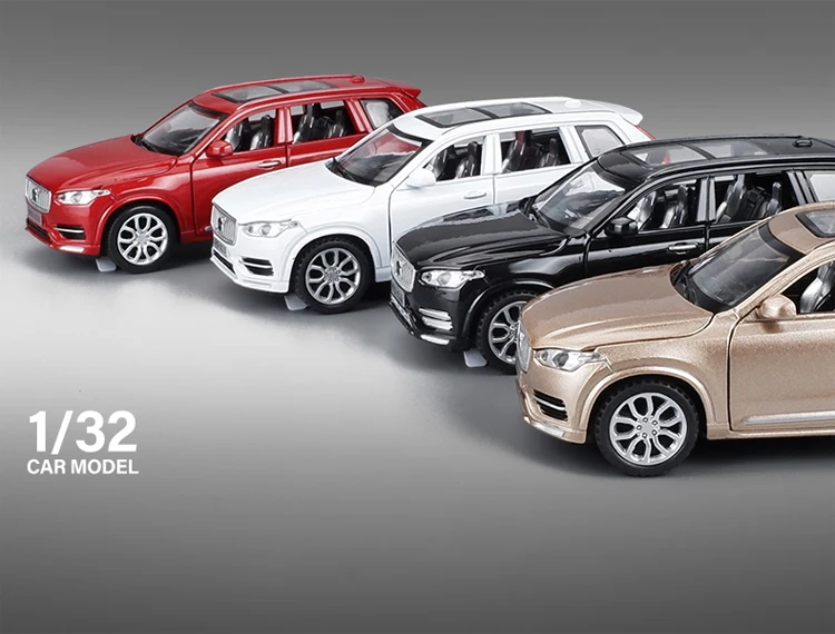 1:32 XC60 XC90 SUV Off-road Diecast Alloy Car Model Toy Cars Sound Light Pull Back Car Vehicle Children Toy Collection